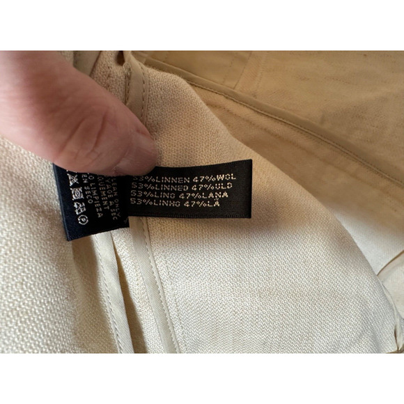 Ralph Lauren Black Label 4 Linen Wool Double Breasted Sport Jacket Cream E4 - Picture 3 of 6